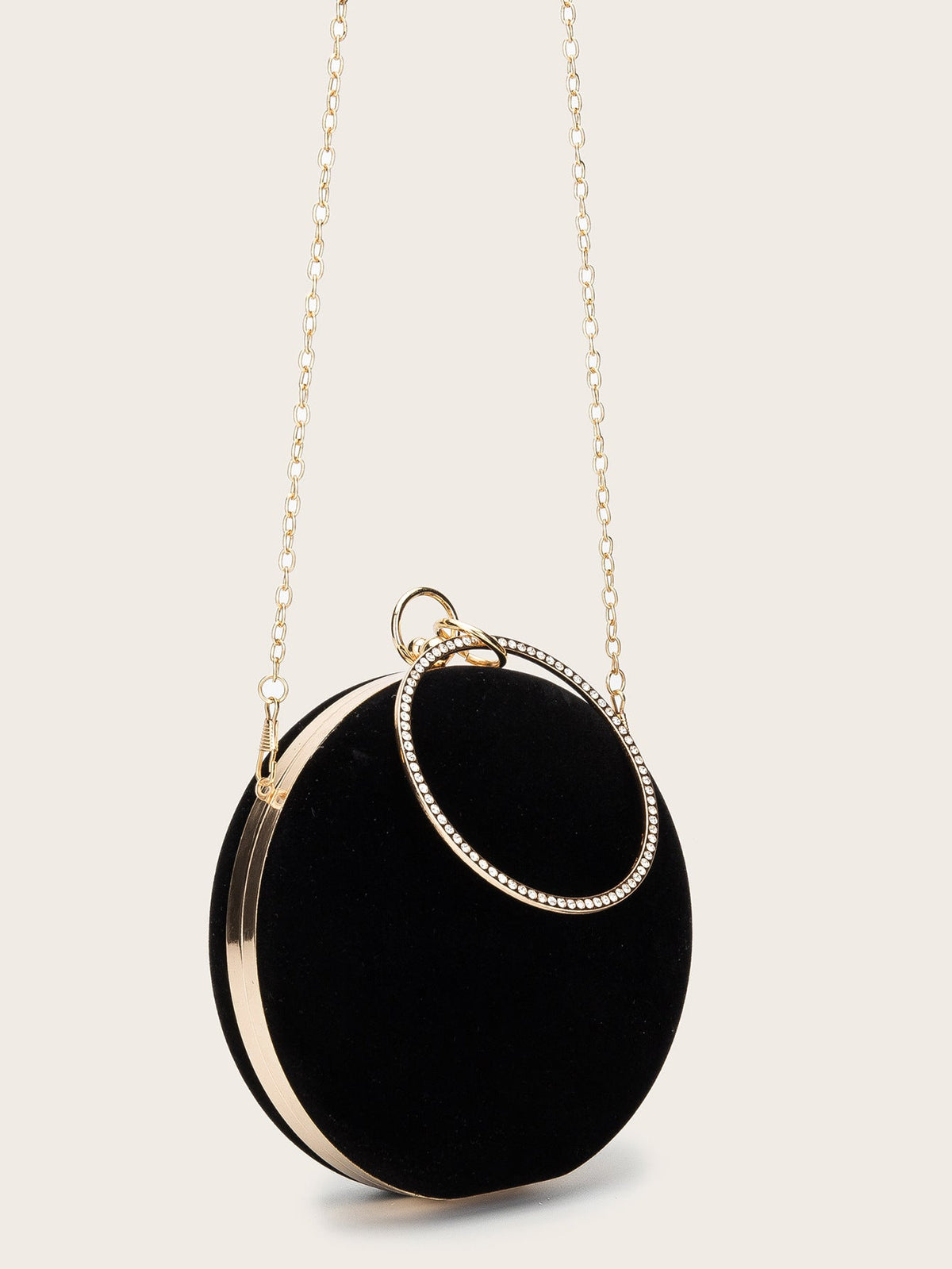 Velvet Oblate Round Banquet Bag