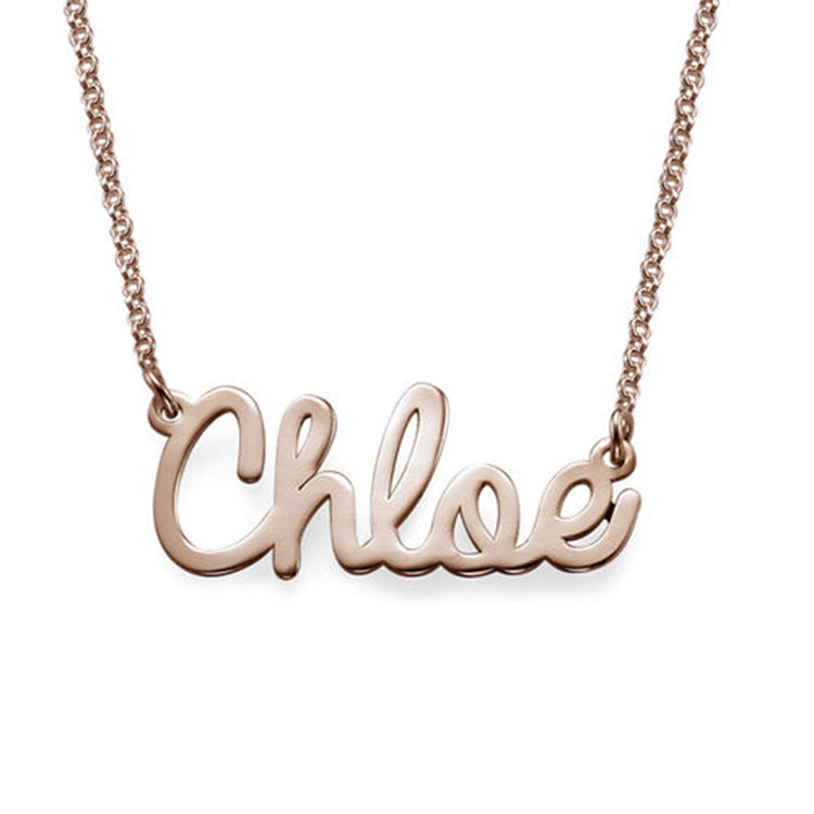 925 Sterling Silver Private Custom Necklace Letter Name Girl Customized Lettering Valentine'S Day Birthday Gift