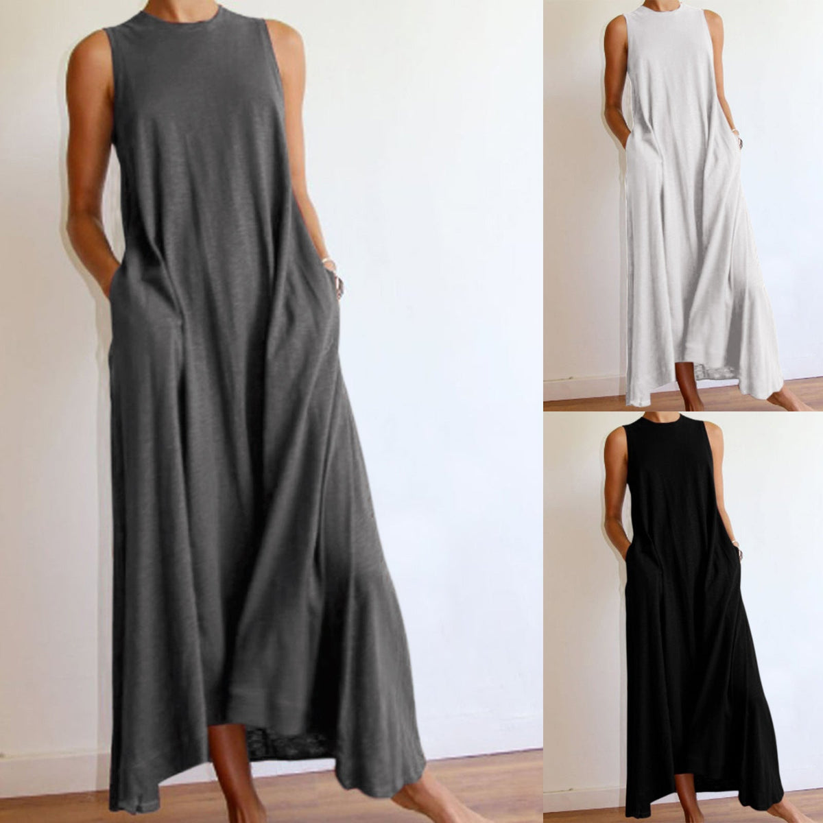 Summer Hot Style Knitted Round Neck Dress Women