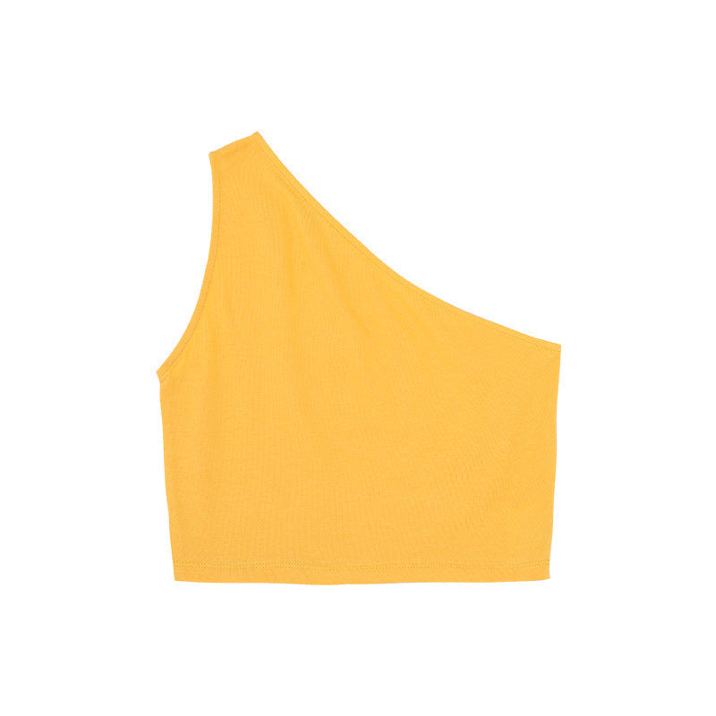 Magnolia Summer New Vest Women''s Oblique Collar With Sling Short