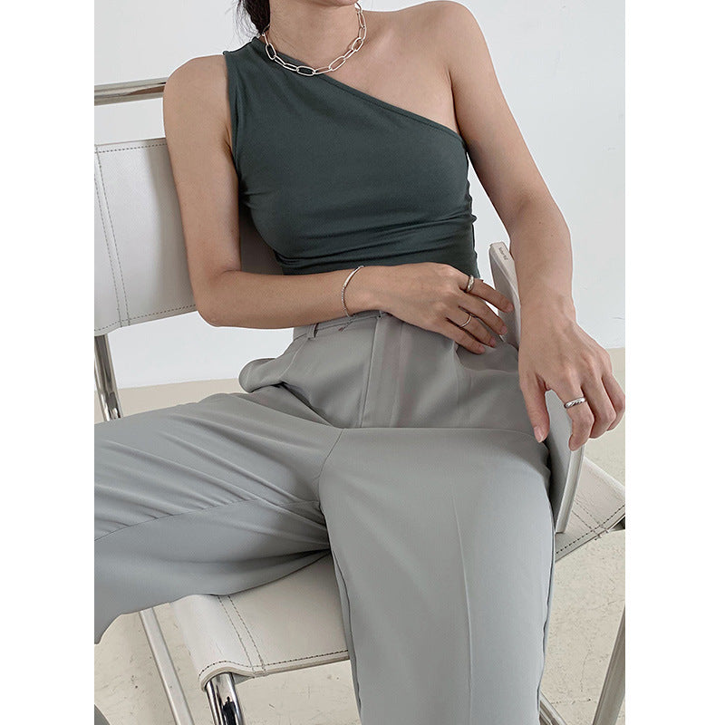 Magnolia Summer New Vest Women''s Oblique Collar With Sling Short