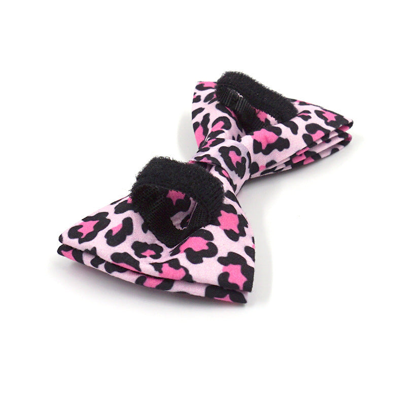 Pet Collar Bowknot Double-layer Gentleman Dog Bowknot Engraved Dog Collar
