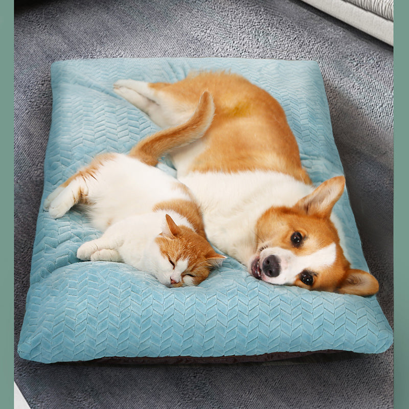 Dog Kennel Mat Bite Resistant Removable And Washable Sleeping Mat Warm Blanket