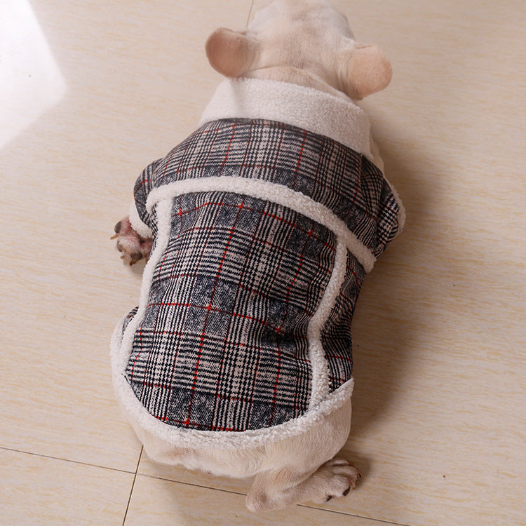 Fadou Chenery Pet Fashion Clothing Bago Two Feet Plush Coat Zipper Coat