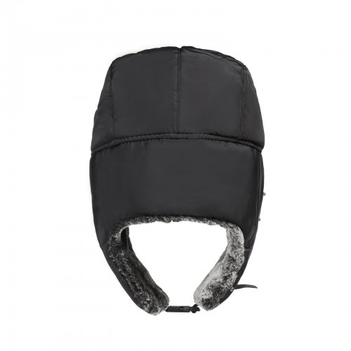 CAP-5 - Unisex 3-in-1 Thermal Faux Fur Lined Trapper Hat - Black