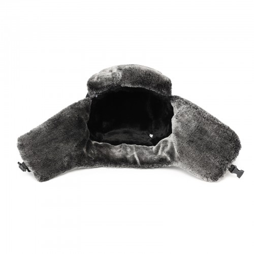 CAP-5 - Unisex 3-in-1 Thermal Faux Fur Lined Trapper Hat - Black