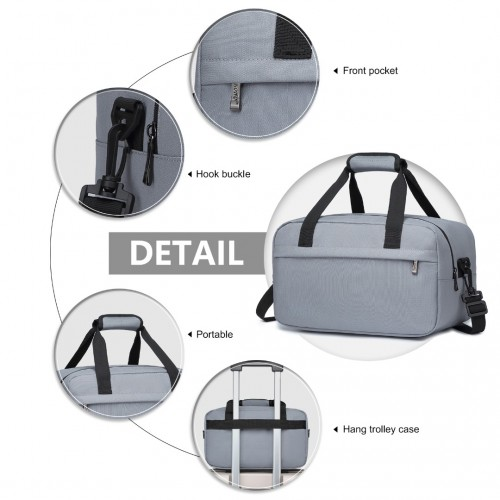 E1960S - Kono Lightweight Multi Purpose Unisex Sports Travel Duffel Bag - Light Grey