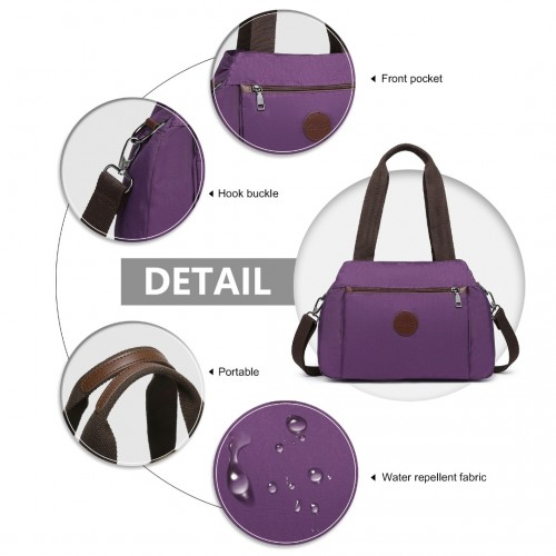 EH2239 - Kono Waterproof Multi-Functional Handbag Cross Body Bag - Purple