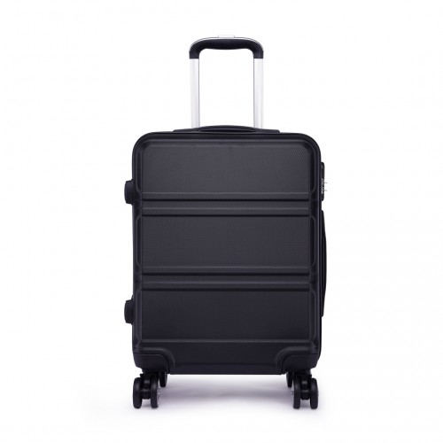 K1871-1L - Kono ABS 24 Inch Sculpted Horizontal Design Suitcase - Black