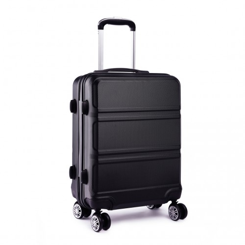 K1871-1L - Kono ABS 24 Inch Sculpted Horizontal Design Suitcase - Black