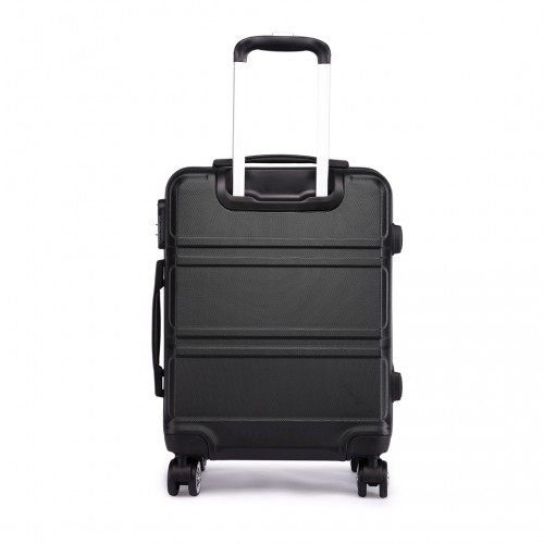 K1871-1L - Kono ABS 24 Inch Sculpted Horizontal Design Suitcase - Black