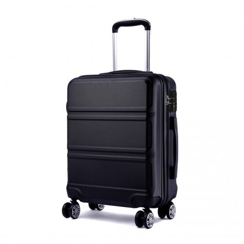 K1871-1L - Kono ABS 28 Inch Sculpted Horizontal Design Suitcase - Black