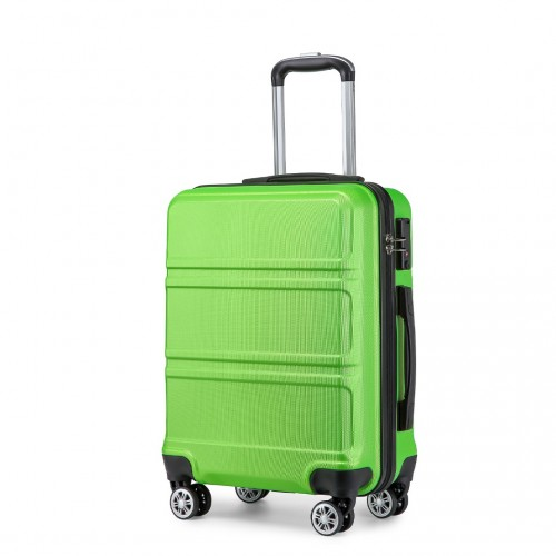 K1871-1L - Kono ABS 24 Inch Sculpted Horizontal Design Suitcase - Green