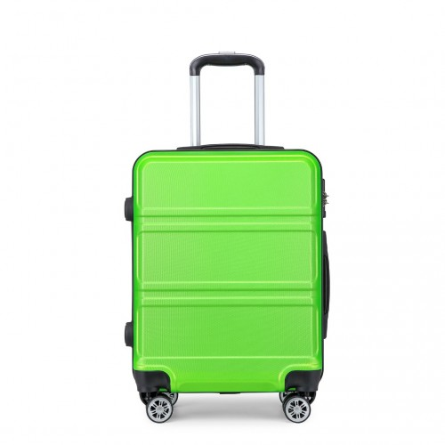 K1871-1L - Kono ABS 24 Inch Sculpted Horizontal Design Suitcase - Green