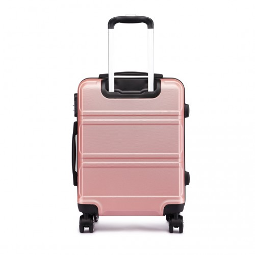 K1871-1L - Kono ABS Sculpted Horizontal Design 3 Piece Suitcase Set - Nude