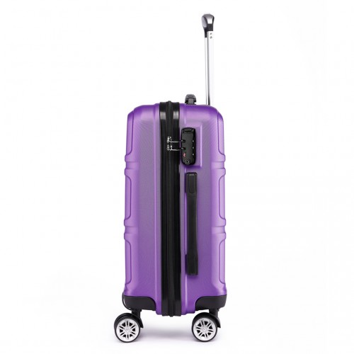 K1871-1L - Kono ABS 24 Inch Sculpted Horizontal Design Suitcase - Purple