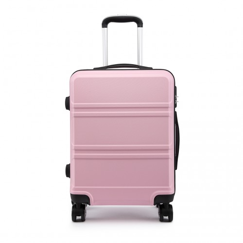 K1871-1L - Kono ABS 24 Inch Sculpted Horizontal Design Suitcase - Pink