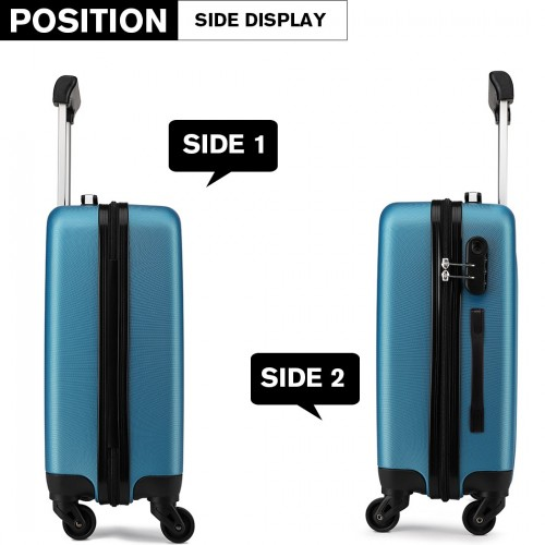 K1872L - Kono 24 Inch ABS Hard Shell Luggage 4 Wheel Spinner Suitcase - Navy
