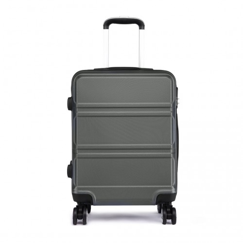 K1871-1L - Kono ABS 24 Inch Sculpted Horizontal Design Suitcase - Grey