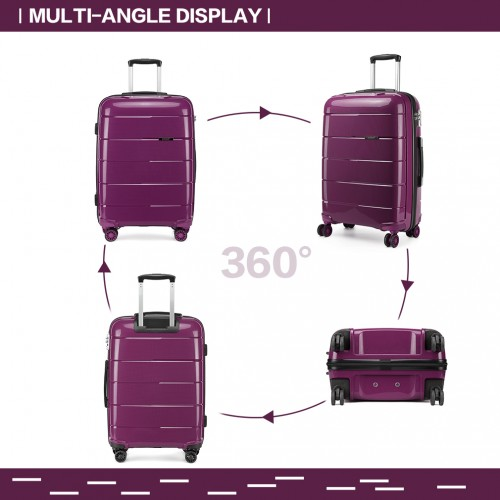 K1997L - KONO 24 INCH HARD SHELL PP SUITCASE - PURPLE
