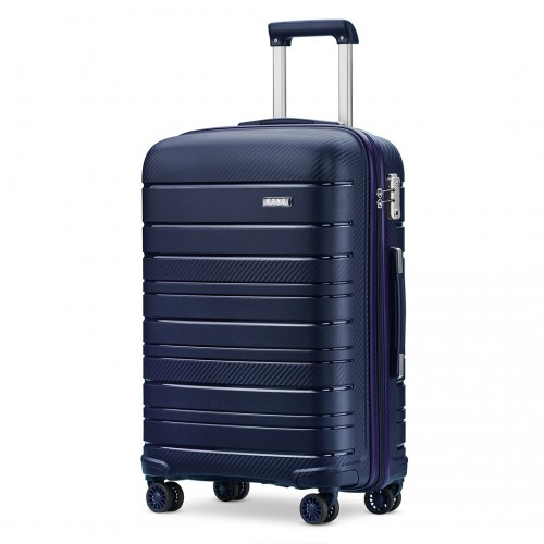 K2091L - Kono 20 Inch Multi Texture Hard Shell PP Suitcase - Classic Collection - Navy