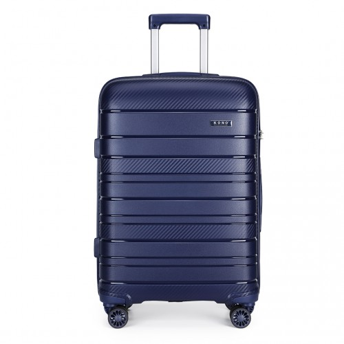 K2091L - Kono 20 Inch Multi Texture Hard Shell PP Suitcase - Classic Collection - Navy