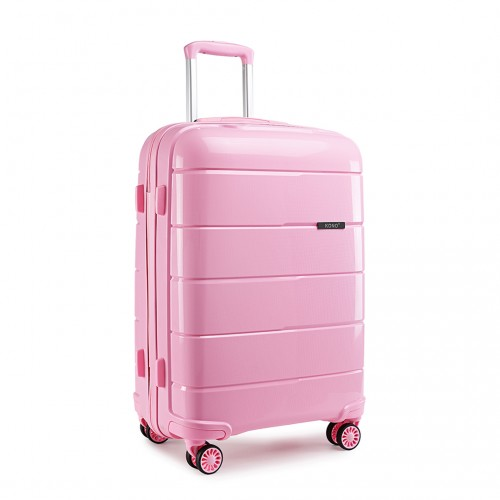 K1997L - KONO 20 INCH CABIN SIZE HARD SHELL PP SUITCASE - PINK