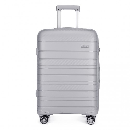 K2091L - Kono 28 Inch Multi Texture Hard Shell PP Suitcase - Classic Collection - Grey