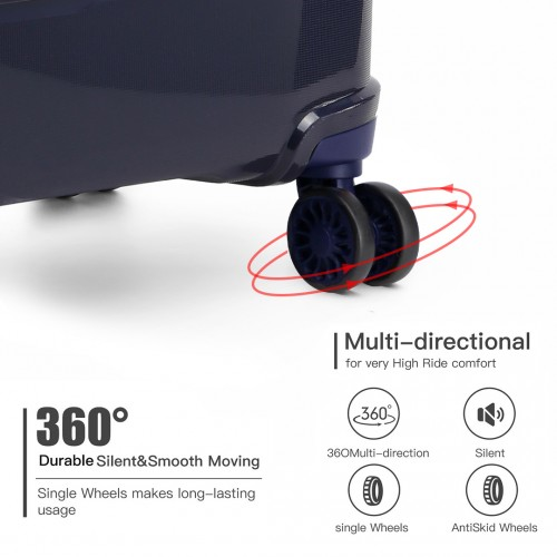 K1997L - KONO 24 INCH HARD SHELL PP SUITCASE - NAVY