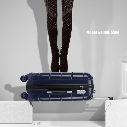 K1997L - KONO 20 INCH CABIN SIZE HARD SHELL PP SUITCASE - NAVY