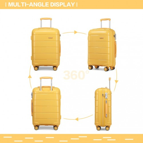 K1997L - KONO 24 INCH HARD SHELL PP SUITCASE - YELLOW