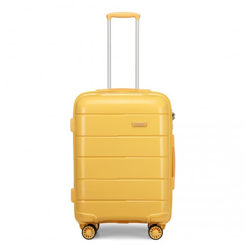 K1997L - KONO 20 INCH CABIN SIZE HARD SHELL PP SUITCASE - YELLOW