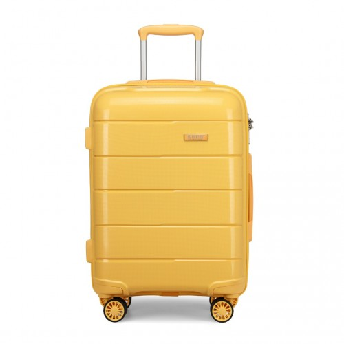 K1997L - KONO 20 INCH CABIN SIZE HARD SHELL PP SUITCASE - YELLOW