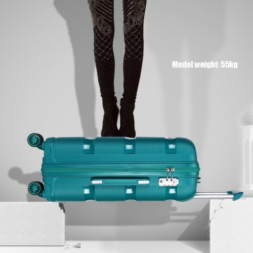 K2092L - Kono 24 Inch Bright Hard Shell PP Suitcase - Classic Collection - Blue/Green