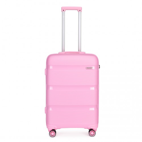 K2092L - Kono 28 Inch Bright Hard Shell PP Suitcase - Classic Collection - Pink
