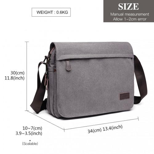 LB1925 - Kono Classic Expanding Messenger Bag - Grey