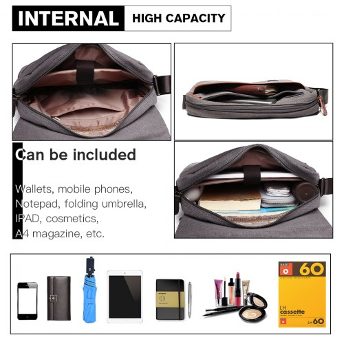 LB1925 - Kono Classic Expanding Messenger Bag - Grey