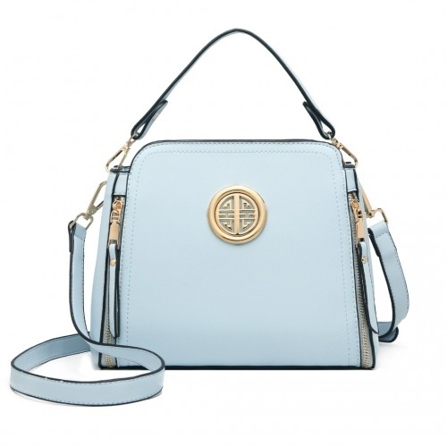 LB2126 - Miss Lulu Leather Look Practical Crossbody Bag - Blue