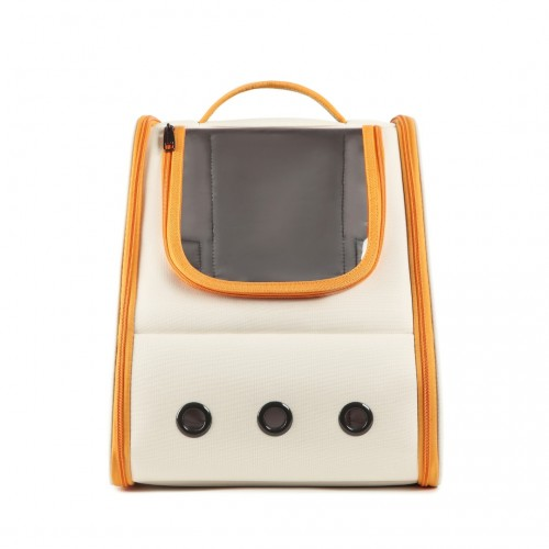 S2229 - Kono Lightweight Portable Breathable Folding Pet Backpack - Beige And Yellow