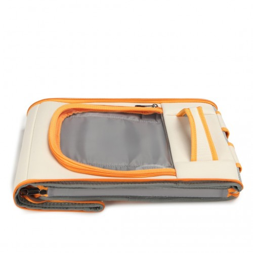 S2229 - Kono Lightweight Portable Breathable Folding Pet Backpack - Beige And Yellow
