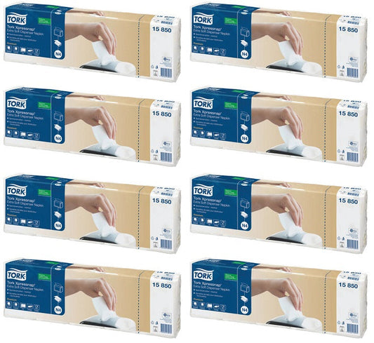 Tork Xpressnap Ex Soft White Dispenser Napkins 2-Ply | Case of 8 x 200 (1,600 Napkins)
