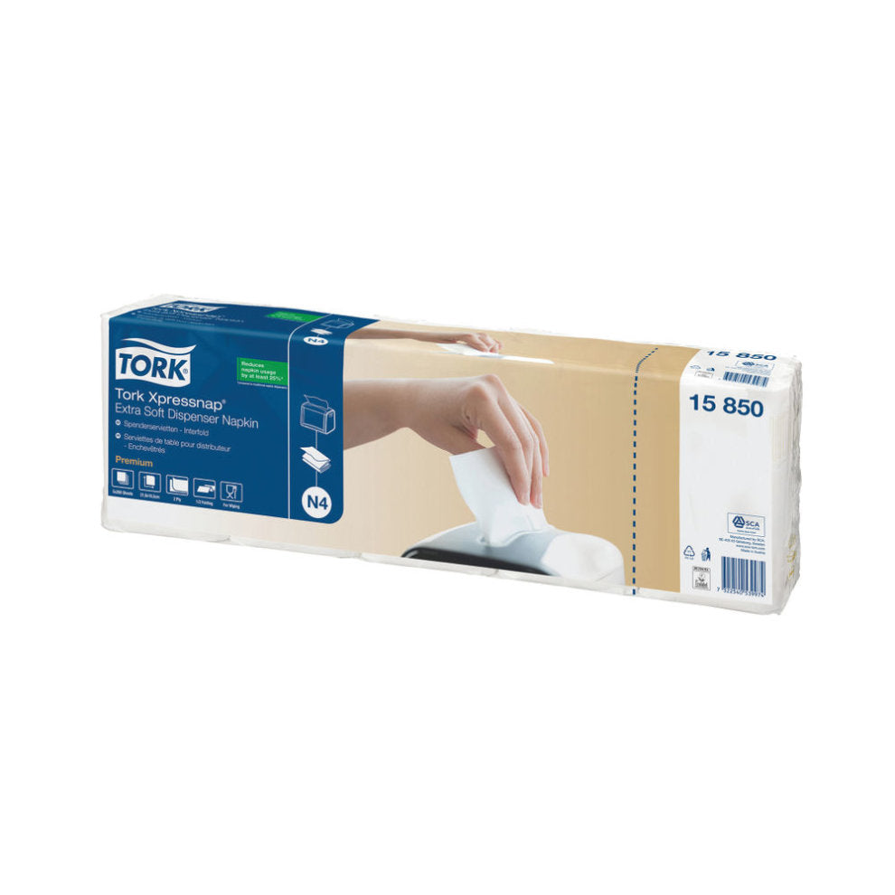 8 x Tork Xpressnap Servilletas de Dispensador Extrasuaves Blancas 2F 200Px5 N4