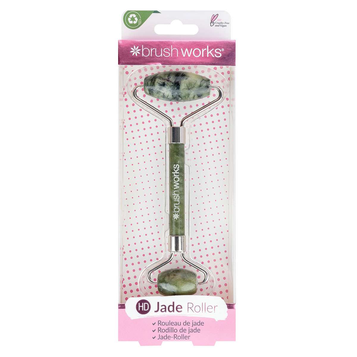Rodillo facial de jade Brushworks - 1 unidad