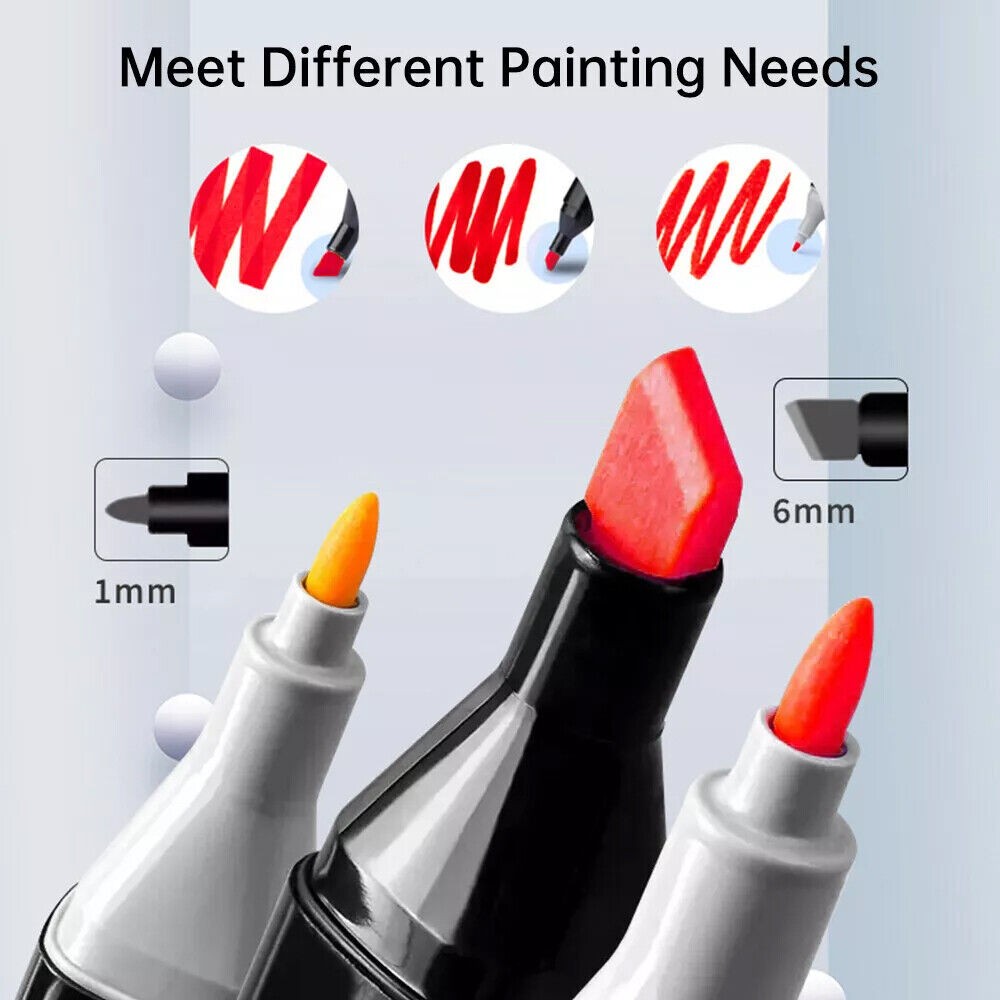 168 Colours Dual Tip Art Markers Pens Set Drawing Sketching Colouring Kit Marker