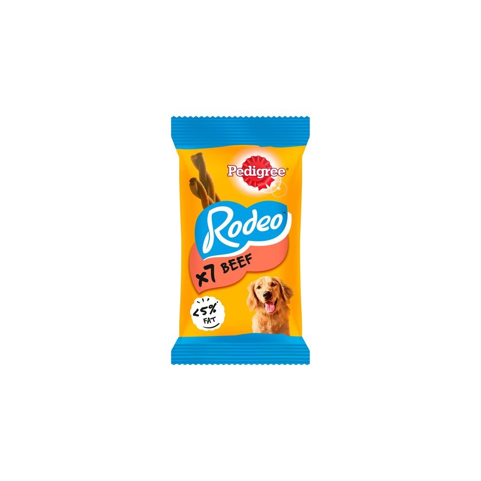 12 x Pedigree Rodeo Adult Dog Treats Ternera 7 Barritas 123G