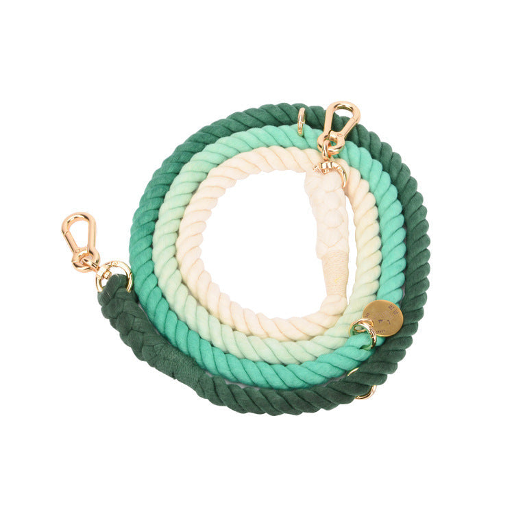 Multifunctional hand-woven gradient color collar