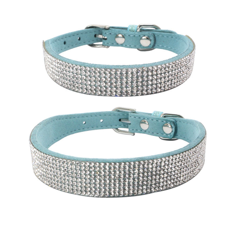 Adjustable Suede Leather Dog Collar Leash Set
