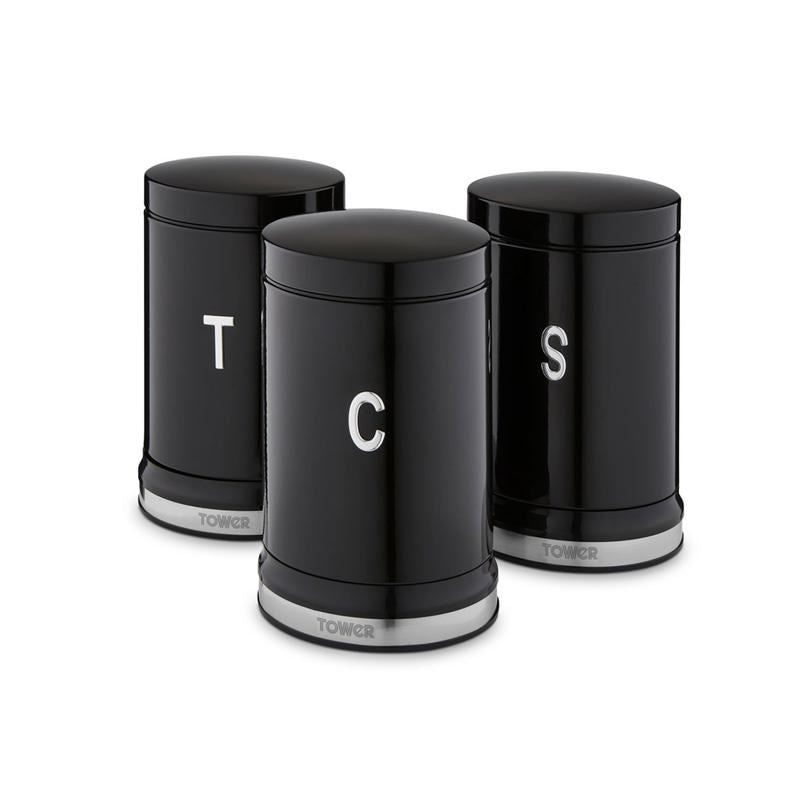 Tower Belle Set of 3 Canisters Noir