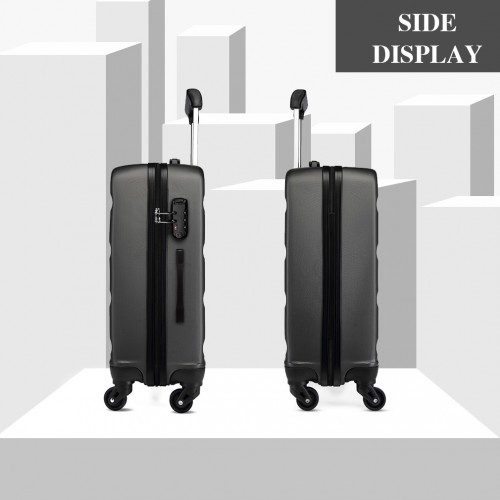 K1991-1L - Kono 24 Inch Horizontal Design ABS Hard Shell Suitcase With TSA Lock - Grey