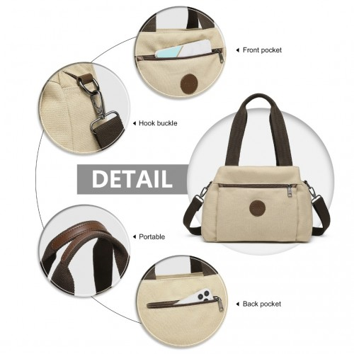 EH2045 - Kono Canvas Multi-Functional Cross Body Bag - Khaki